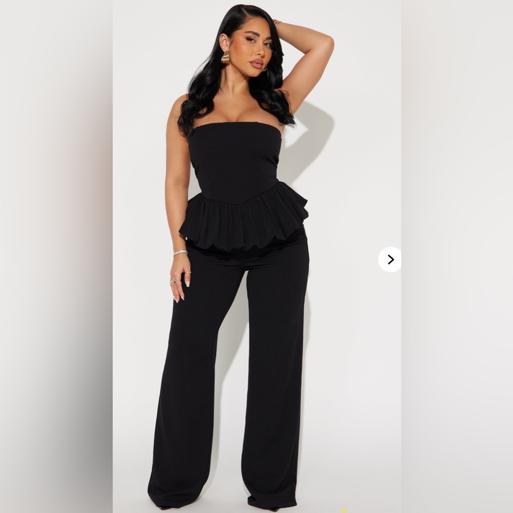 Elegant Black Strapless Jumpsuit